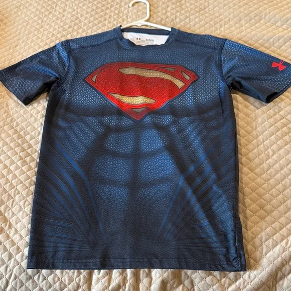 Under Armour Navy Superman Logo Tee - Picture 1 of 5